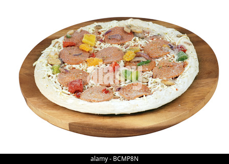 Frozen pizza non cuite Banque D'Images