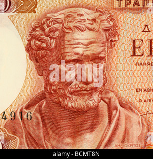 Sur 100 Drachmai Démocrite 1967 Euros à partir de la Grèce. Philosophe grec. Banque D'Images