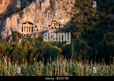 Des tombes lyciennes Turquie Dalyan Banque D'Images