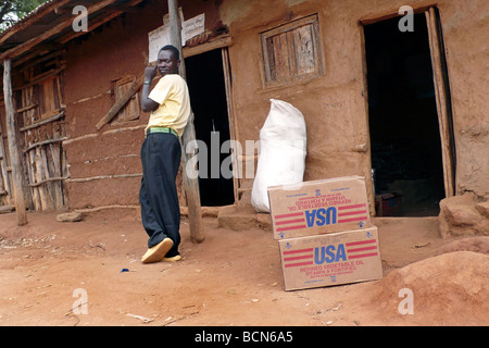 Vallée de l'Omo Ethiopie l'aide humanitaire du peuple konso usa Banque D'Images