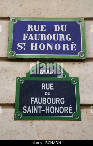 Rue du Faubourg St Honoré 8ème arr. Paris France Banque D'Images