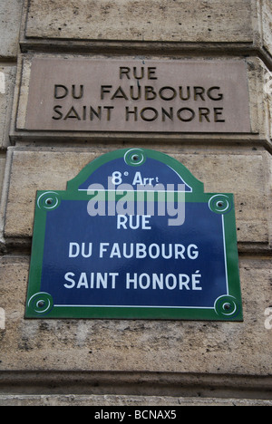 Rue du Faubourg St Honoré 8ème arr. Paris France Banque D'Images