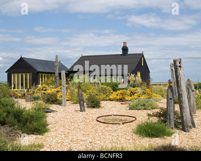 Perspective Cottage, la maison et le jardin qui appartenait à un producteur de films Derek Jarman à Dungeness, Kent, UK. Banque D'Images