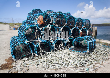 La Nasse sur Berneray port, Western Isles, Ecosse Banque D'Images