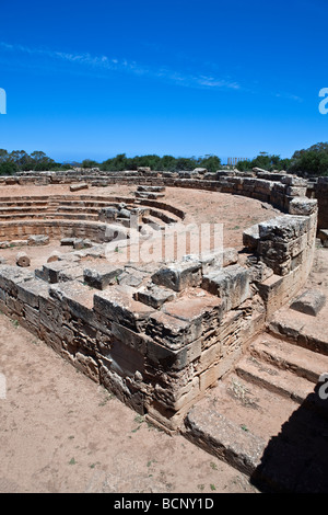 La Libye site archéologique de Tolemaide la faune aquatique théâtre romain Banque D'Images