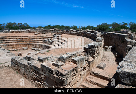 La Libye site archéologique de Tolemaide la faune aquatique théâtre romain Banque D'Images