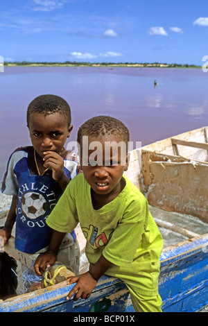 Lac Rose Dakar Sénégal Banque D'Images