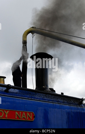 Train à vapeur prend l'eau Banque D'Images