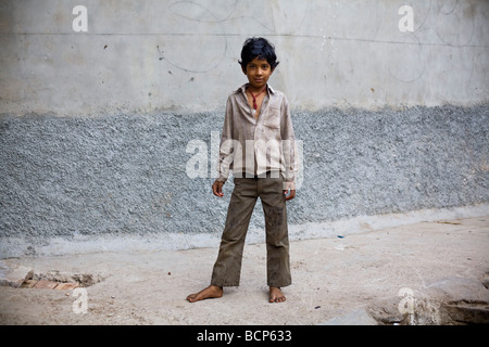 Un portrait d'un jeune garçon à Jodhpur Inde Banque D'Images