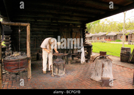 Démonstration de forge à l'état de Fort Boonesborough Richmond Virginia Banque D'Images