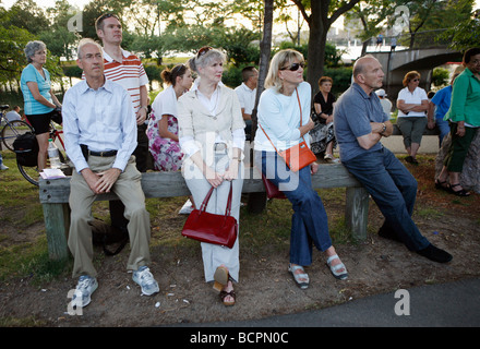 Concert public de la Hatch Shell sur l'Esplanade, Boston Banque D'Images