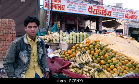 Street market fruit stall Jaipur Rajasthan Inde Banque D'Images