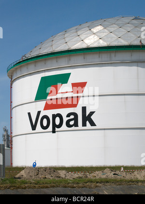 Vopak, réservoir de stockage dans le port de Rotterdam Zuid Holland aux Pays-Bas Banque D'Images