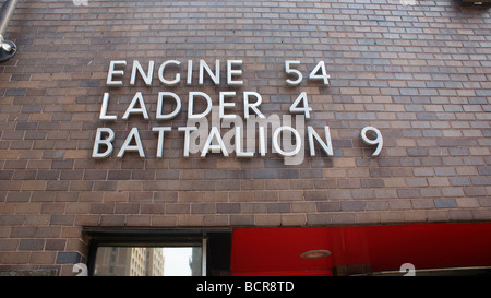 New York 54 Moteur 4 Échelle 9 Bataillon fire house Banque D'Images