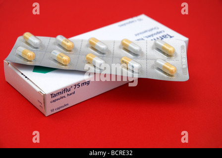 Véritable Tamiflu 75mg, un médicament antiviral utilisé dans le traitement et l'Influenzavirus A prophylaxisof et Influenzavirus B Banque D'Images