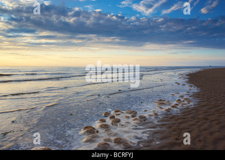 Hunstanton au coucher du soleil, North Norfolk Coast Banque D'Images