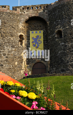 Carrickfergus Castle est situé sur la rive de Belfast, construit par John de Courcy en 1177 comme son siège, après avoir conquis easte Banque D'Images