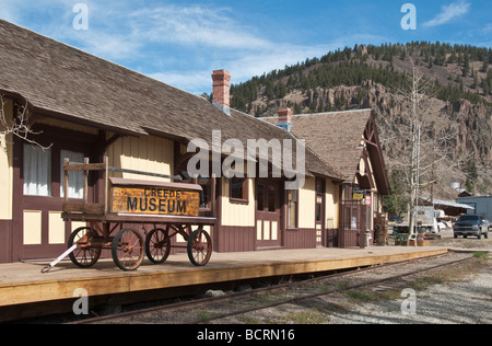 Colorado Creede original Musée occupe Denver Rio Grande Railway Depot Banque D'Images