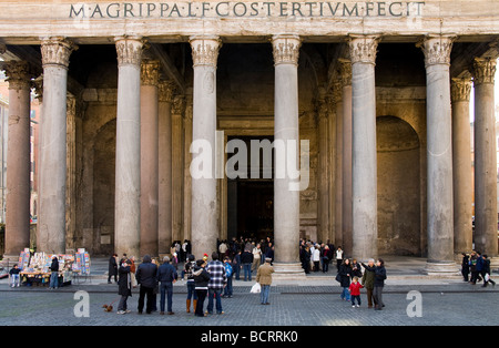 Façade du Panthéon à Rome Italie Banque D'Images