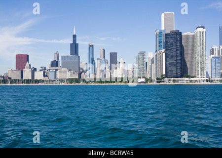 Le centre-ville de Chicago vu du Lac Michigan Banque D'Images