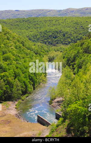 À la décharge de la rivière Jackson Barrage Gathright Covington Virginia Banque D'Images