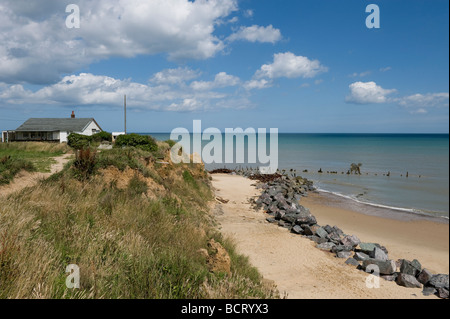 L'érosion des falaises, happisburgh, Norfolk, Angleterre Banque D'Images