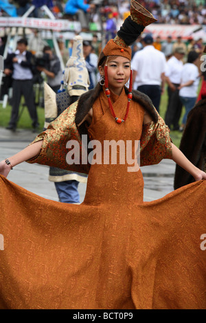 Cérémonie d ouverture au Festival Naadam, Ulaanbaatar, Mongolie Banque D'Images