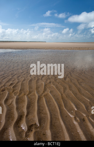 Sur la plage de la mer d'Ainsdale Banque D'Images