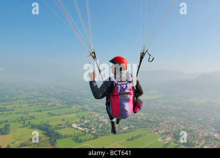 Plus de parapente Lenggries Bavaria Allemagne Europe Banque D'Images