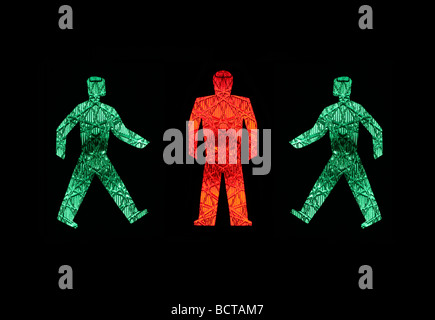 L'homme vert et rouge de feu allemande Allemagne Europe Banque D'Images