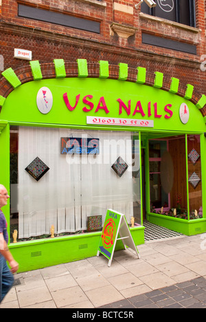 VSA ongles nail art design coiffure à Norwich Norfolk Uk Banque D'Images