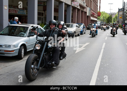 De moto, Crime City Run, Francfort, Hesse, Germany, Europe Banque D'Images