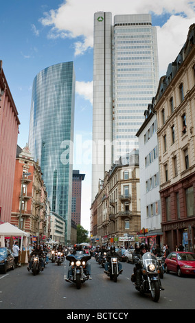 De moto, Crime City Run, Francfort, Hesse, Germany, Europe Banque D'Images