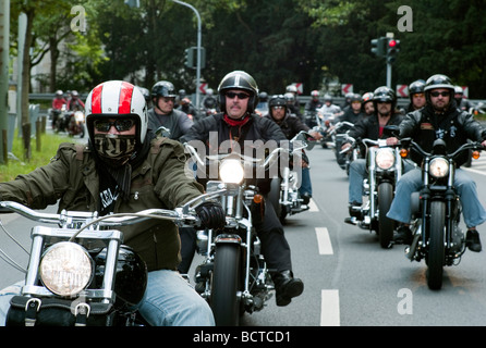 De moto, Crime City Run, Francfort, Hesse, Germany, Europe Banque D'Images