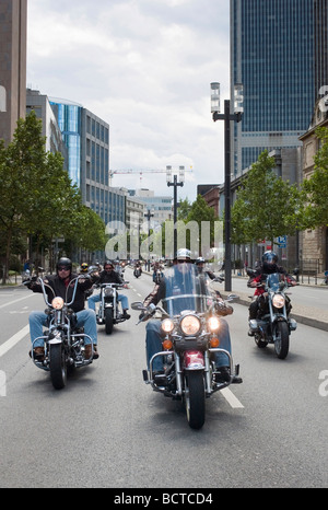 De moto, Crime City Run, Francfort, Hesse, Germany, Europe Banque D'Images