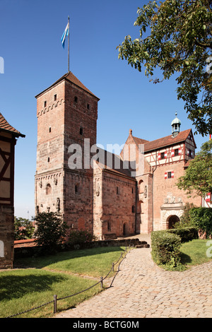 Kaiserburg, le château de l'empereur, Heidenturm tower, ville historique, Nuremberg, Middle Franconia, Franconia, Bavaria, Germany, Europe Banque D'Images