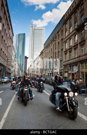 De moto, Crime City Run, Francfort, Hesse, Germany, Europe Banque D'Images