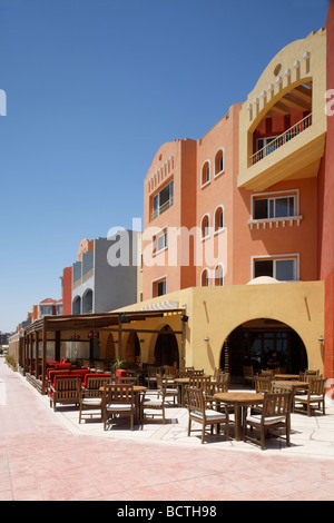 Restaurant en plein air, Hurghada, Egypte, Mer Rouge, Afrique Banque D'Images