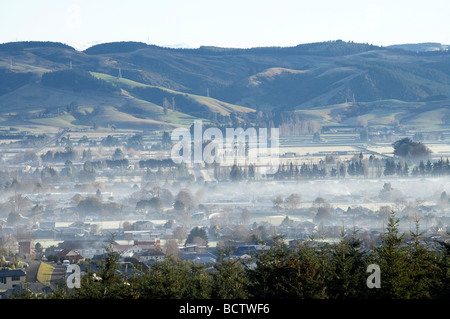 La pollution de l'hiver plus de Mosgiel Dunedin Otago ile sud Nouvelle Zelande Banque D'Images