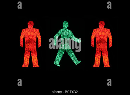 L'homme vert et rouge de feu allemande Allemagne Europe Banque D'Images