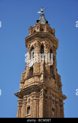 Clocher de l Église de San Sebastian, Plaza de San Sebastian, Antequera, la province de Malaga, Andalousie, Espagne Banque D'Images