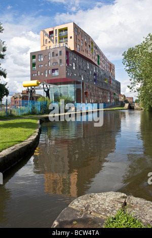 Plaquettes, nouveaux appartements aux côtés de Ashton, Nouveau canal Islington, Manchester, UK Banque D'Images