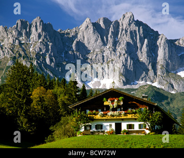 Ferme, Reith bei Kitzbuehel, Mt. Wilder Kaiser, Tyrol, Autriche, Europe Banque D'Images