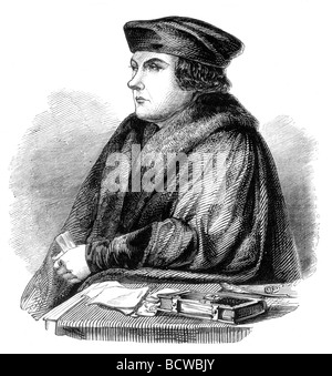 Gravure Portrait de ligne, Thomas Cromwell comte d'Essex de l'original par Holbein Banque D'Images