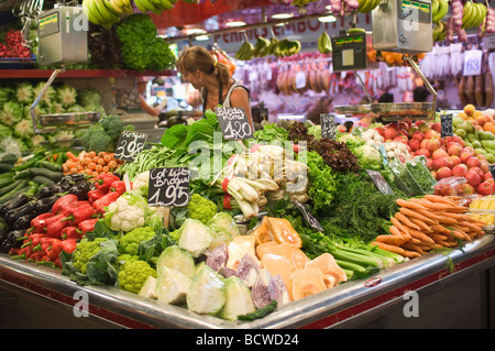 Marché de La Boqueria Barcelone Catalogne Espagne Banque D'Images