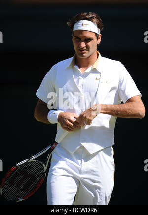 ROGER FEDERER ÉLIMINE TAILLE-CO championnat de Wimbledon Wimbledon 2009 Londres Angleterre 24 Juin 2009 Banque D'Images