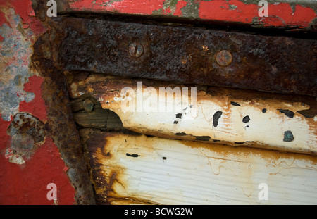 Bateau en décomposition des textures. Banque D'Images