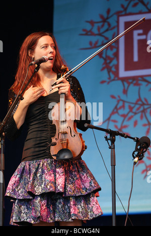 Kathryn Tickell au Folk Festival 2009 par le chêne Banque D'Images