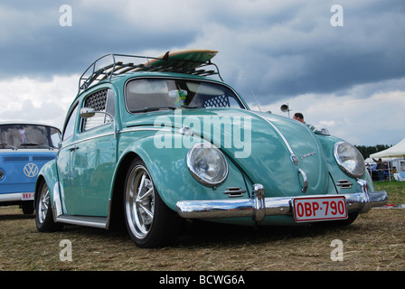 Vert menthe classique VW Coccinelle low rider Banque D'Images