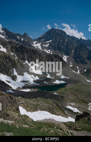 Lac de Fenestre dans le Parc National du Mercantour, France Banque D'Images